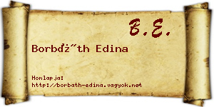Borbáth Edina névjegykártya