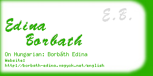 edina borbath business card